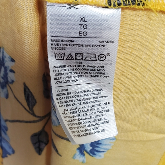 NWT Old Navy Women's Yellow Floral Dress Long Sleeves Size XL - Picture 3 of 9